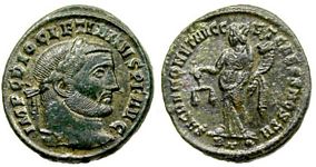 Diocletian SACRA MONET AVGG ET CAESS NOSTR
                        Ticinum 43a