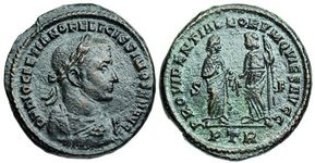 Diocletian
                        PROVIDENTIA DEORVM QVIES AVGG RIC VI Trier 676a