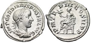 Gordian III P M TR P III
                      COS II P P Rome 114