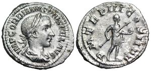 Gordian III P M TR P
                      III COS II P P Rome 115