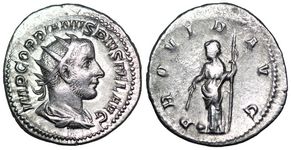 Gordian III PROVID AVG; Providentia RIC IV
                      Rome 148