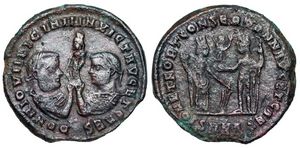 Licinius I &
                        Licinius II I O M ET FORT CONSER D D N N AVG ET
                        CAES Nicomedia 38