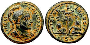 Licinius I VIRTVS EXERCIT Thessalonica 76