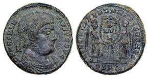 Magnentius VICTORIAE
                      DD NN AVG ET CAES RIC VIII Arles 167