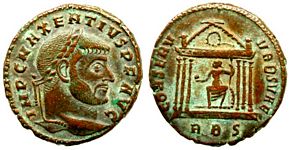 Maxentius CONSERV VRB SVAE Rome 210
