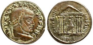Maxentius CONSERV VRB SVAE Rome 210