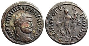 Maximianus GENIO
                        POPVLI ROMANI Alexandria 18b