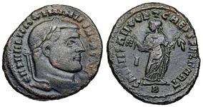 Maximinus II SALVIS AVGG ET CAESS FEL KART
                      Cf. RIC VI Carthage 51b