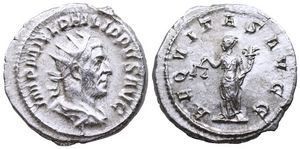 Philip I AEQVITAS AVGG
                        RIC IV Rome 27b