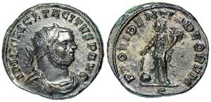Tacitus
                        PROVIDENTIA DEORVM Ticinum 153 Siscia LV 2118