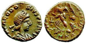 Theodosius I
                        SALVS REIPVBLICAE Cyzicus 26b/30a