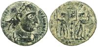 Constantine the
                      Great GLORIA EXERCITVS Arles 394 Chi-Rho on
                      standard