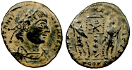 Constantine the
                      Great GLORIA EXERCITVS Arles 394 Chi-Rho on
                      standard