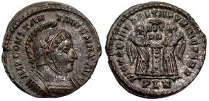 Constantine the Great
                    VICTORIAE LAETAE PRINC PERP RIC VII London 154