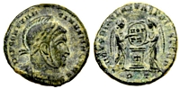 Constantine
                    the Great VICTORIAE LAETAE PRINC PERP RIC VII
                    Ticinum 86