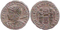 Constantine the Great  VLPP  H12 - High-crested helmet, cuirassed, spear across right shoulder, shield on left arm