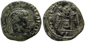 Barbarous imitation of Constantine�s VICTORIAE LAETAE PRINC PERP