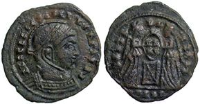 Barbarous imitation of Constantines VICTORIAE
                    LAETAE PRINC PERP from Siscia