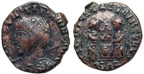 Barbarous imitation of Constantine�s VICTORIAE LAETAE PRINC PERP
