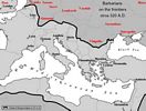 Map of Barbarians circa A.D. 320  Original map image from Roman Bronze Coins: From Paganism to Christianity 294-364 A.D. by Victor Tory Failmezger.