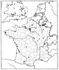 Map of
            locations of imitations from A.D. 330- 348 from J. P. Callu
            and J. P. Garnier