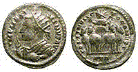Maximinus SOLI INVICTO
                    COMITI billon coin