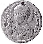 Constantine    I7 Bust   head with nimbus, bust three quarters facing, wearing trabea, Victory on globe in right hand, sceptre in left hand
