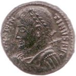 G2
                    Bust Constantine I RIC VII Thessalonica 32 VOT XX
                    cuirassed, spear across right shoulder