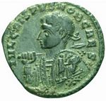 G5 Bust  Crispus   cuirassed, spear across right shoulder, shield on left arm