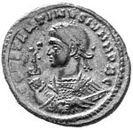 I2
                    Bust Constantine II laureate, draped, Victory on
                    globe in right hand , sceptre in left hand