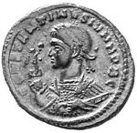 I2 Bust  Constantine II   laureate, draped, Victory on globe in right hand , sceptre in left hand