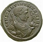 I3
                    Bust Constantine II laureate, draped, Victory on
                    globe in right hand , spear across right shoulder