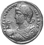 I8 Bust      diademed, draped, cuirassed, Victory on globe in right hand