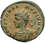 C4 Bust  Constantine II    bust radiate, cuirassed