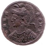 D4 Bust    helmet with plume, wearing imperial cloak  (Vrbs Roma)