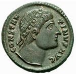 E4 Bust  Constantius II    head with plain diadem, looking upwards