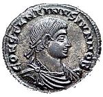 E7 Bust  Constantine II    plain diadem, draped, cuirassed bust