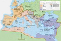 Map illustrating
            the rise of Constantine the Great