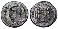 Constantine I
                    VICTORIAE LAETAE PRINC PERP VLPP Siscia 56 shield
                    with hippocamp