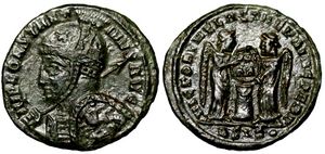 Constantine the Great VLPP Siscia RIC 61
                    horseman on shield