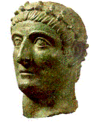 Bust of Constantine the Great in the National Museum in Belgrade