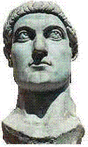 The 8 � foot tall head from a colossal statue of Constantine the Great.It resides in the Palazzo dei Conservatori (Capitoline museum)
