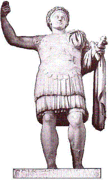 Statue of Constantine the Great in the narthex
                    of San Giovanni in Laterano in Rome, circa 315 A.D.