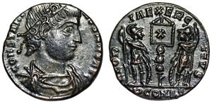Constantine I GLORIA EXERCITVS Arles 402