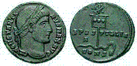 SPES PVBLIC issued by Constantine I image from
                    CoinArchives.com