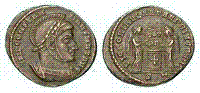 RIC VII Ticinum 86  VICTORIAE LAETAE PRINC PERP