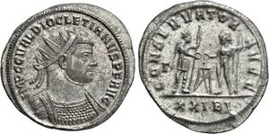 Diocletian
CONSERVATOR AVGG Siscia 263 secret coded