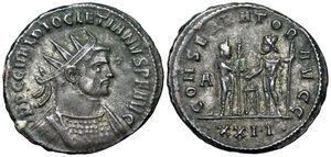 Diocletian
CONSERVATOR AVGG from Siscia secret coded
