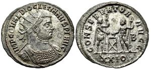 Diocletian CONSERVATOR AVGG from Siscia 263
secret coded
