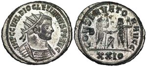 Diocletian
CONSERVATOR AVGG from Siscia secret coded